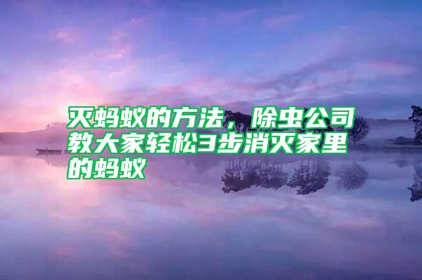 灭蚂蚁的方法，除虫公司教大家轻松3步消灭家里的蚂蚁