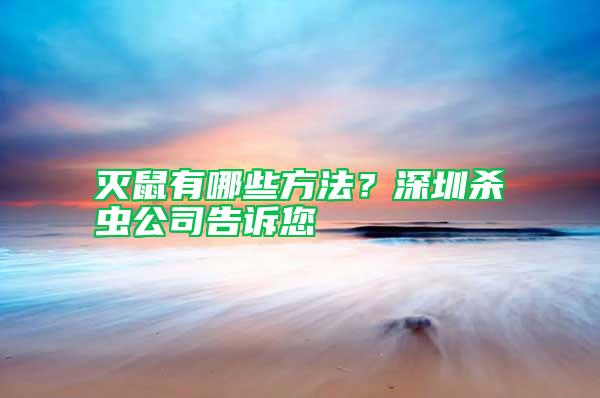 灭鼠有哪些方法？深圳杀虫公司告诉您