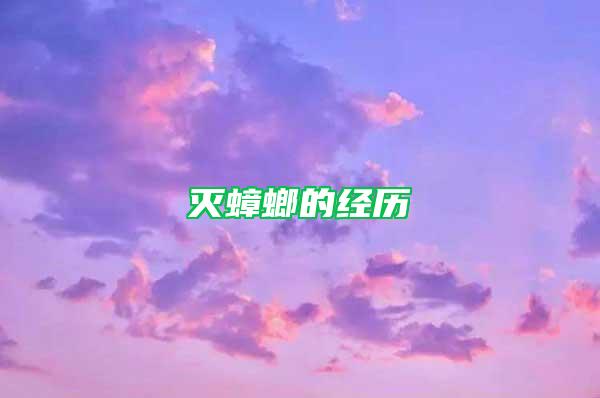 灭蟑螂的经历