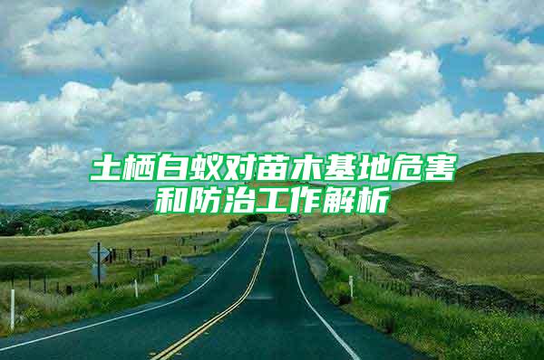 土栖白蚁对苗木基地危害和防治工作解析