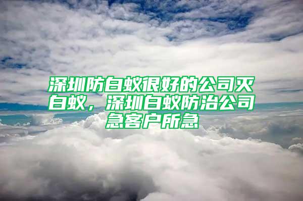 深圳防白蚁很好的公司灭白蚁，深圳白蚁防治公司急客户所急