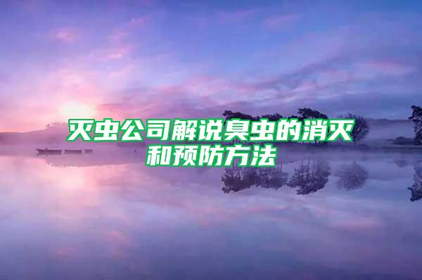 灭虫公司解说臭虫的消灭和预防方法