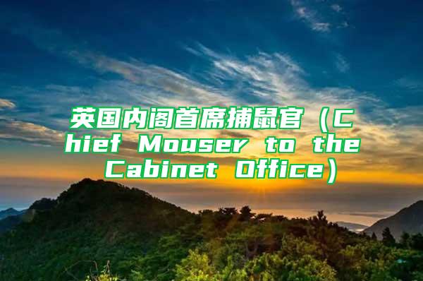英国内阁首席捕鼠官（Chief Mouser to the Cabinet Office）
