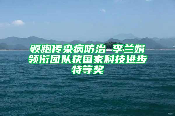 领跑传染病防治 李兰娟领衔团队获国家科技进步特等奖