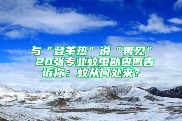 与“登革热”说“再见” 20张专业蚊虫勘查图告诉你：蚊从何处来？