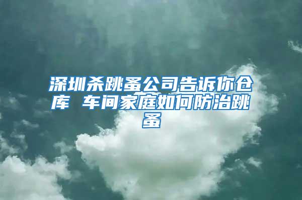 深圳杀跳蚤公司告诉你仓库 车间家庭如何防治跳蚤