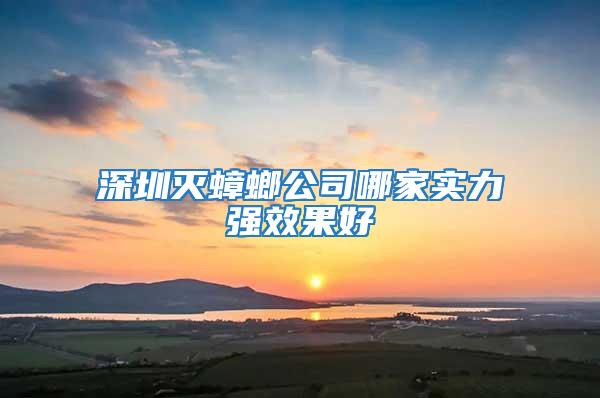 深圳灭蟑螂公司哪家实力强效果好