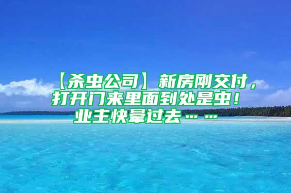 【杀虫公司】新房刚交付，打开门来里面到处是虫！业主快晕过去……