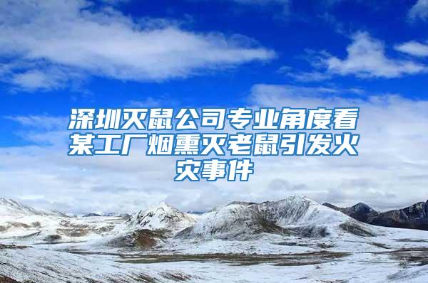 深圳灭鼠公司专业角度看某工厂烟熏灭老鼠引发火灾事件