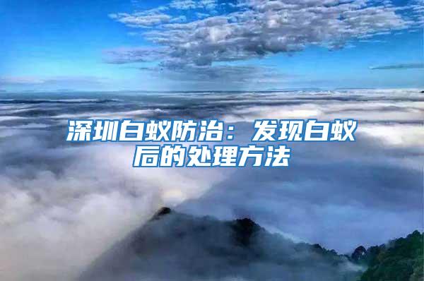 深圳白蚁防治：发现白蚁后的处理方法