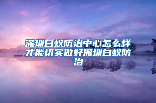 深圳白蚁防治中心怎么样才能切实做好深圳白蚁防治