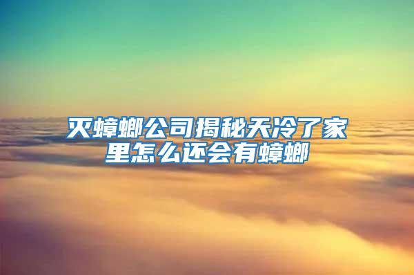 灭蟑螂公司揭秘天冷了家里怎么还会有蟑螂