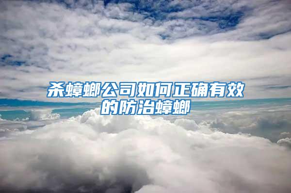 杀蟑螂公司如何正确有效的防治蟑螂