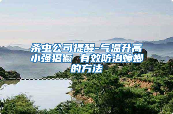 杀虫公司提醒-气温升高小强猖獗 有效防治蟑螂的方法