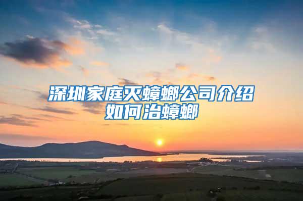 深圳家庭灭蟑螂公司介绍如何治蟑螂