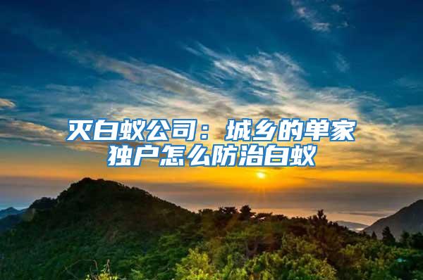 灭白蚁公司：城乡的单家独户怎么防治白蚁