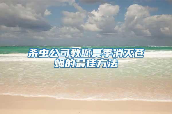 杀虫公司教您夏季消灭苍蝇的最佳方法