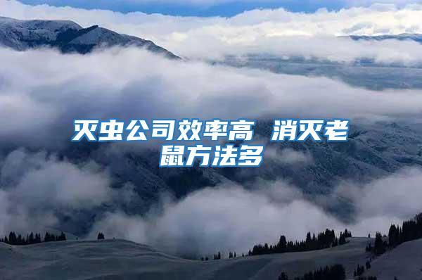 灭虫公司效率高 消灭老鼠方法多