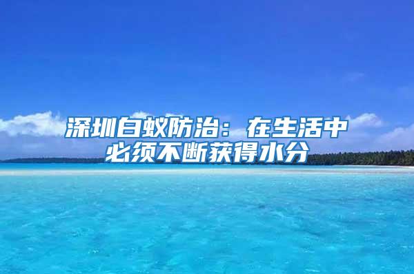 深圳白蚁防治：在生活中必须不断获得水分