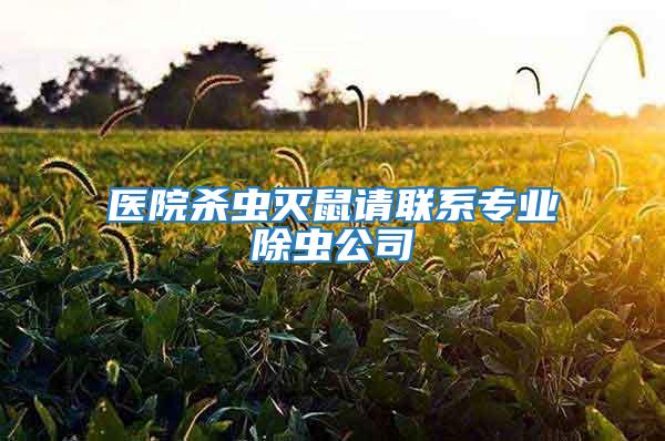 医院杀虫灭鼠请联系专业除虫公司