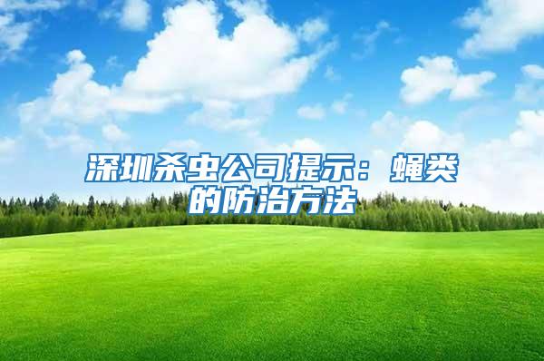 深圳杀虫公司提示：蝇类的防治方法