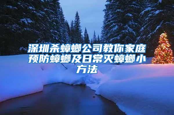 深圳杀蟑螂公司教你家庭预防蟑螂及日常灭蟑螂小方法