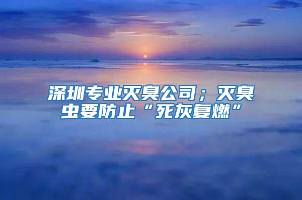 深圳专业灭臭公司；灭臭虫要防止“死灰复燃”