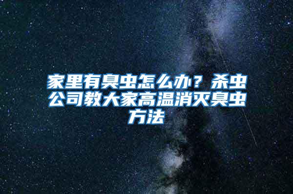 家里有臭虫怎么办？杀虫公司教大家高温消灭臭虫方法