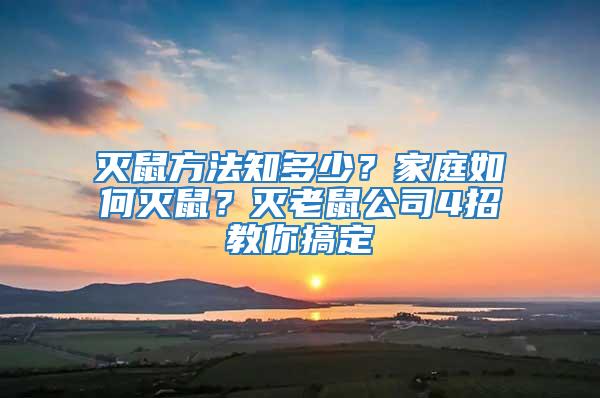 灭鼠方法知多少？家庭如何灭鼠？灭老鼠公司4招教你搞定