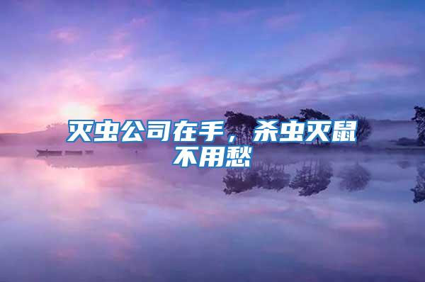 灭虫公司在手，杀虫灭鼠不用愁