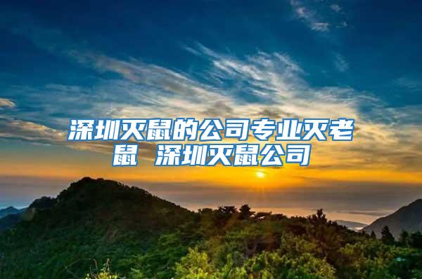 深圳灭鼠的公司专业灭老鼠 深圳灭鼠公司