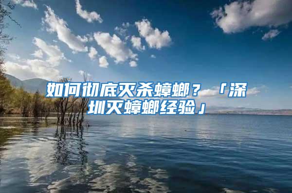 如何彻底灭杀蟑螂？「深圳灭蟑螂经验」