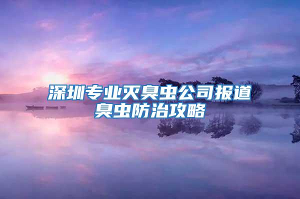 深圳专业灭臭虫公司报道臭虫防治攻略
