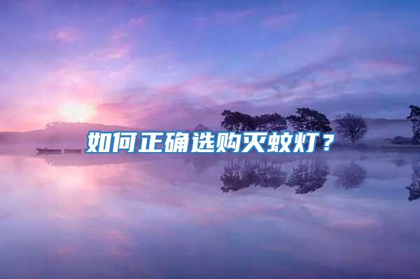 如何正确选购灭蚊灯？