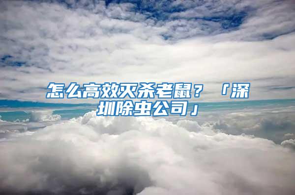 怎么高效灭杀老鼠？「深圳除虫公司」