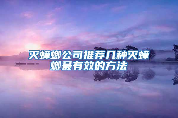 灭蟑螂公司推荐几种灭蟑螂最有效的方法