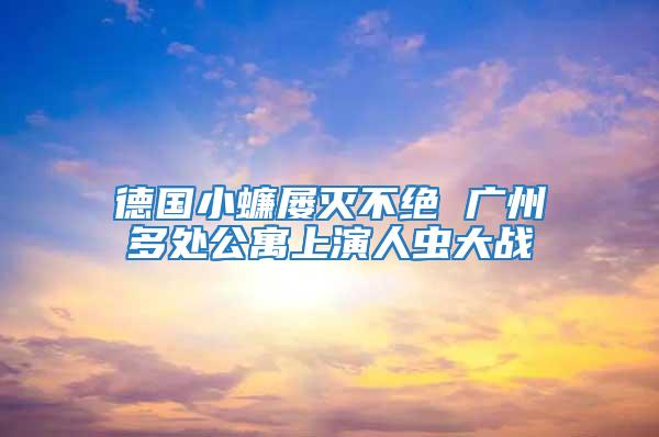 德国小蠊屡灭不绝 广州多处公寓上演人虫大战