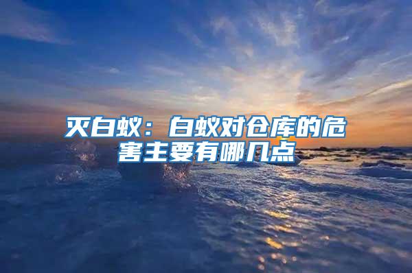 灭白蚁：白蚁对仓库的危害主要有哪几点