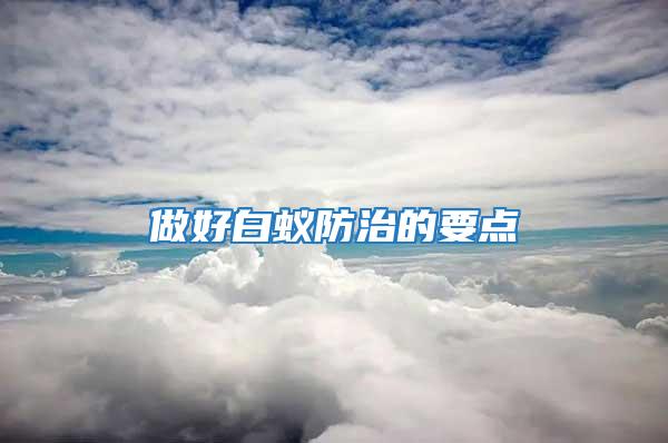 做好白蚁防治的要点