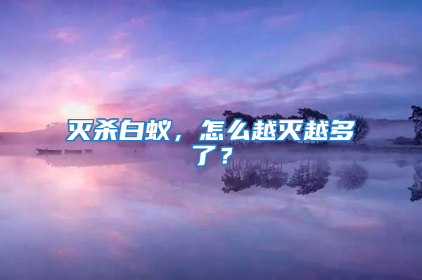 灭杀白蚁，怎么越灭越多了？