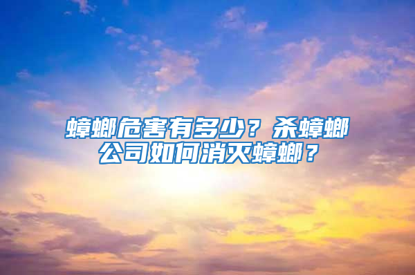 蟑螂危害有多少？杀蟑螂公司如何消灭蟑螂？