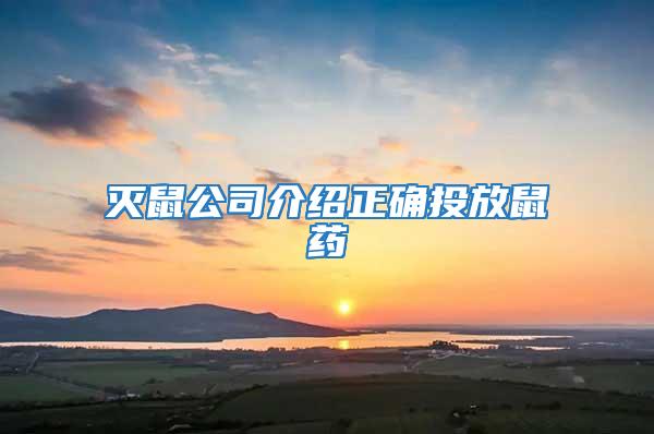 灭鼠公司介绍正确投放鼠药