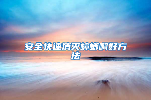 安全快速消灭蟑螂啊好方法