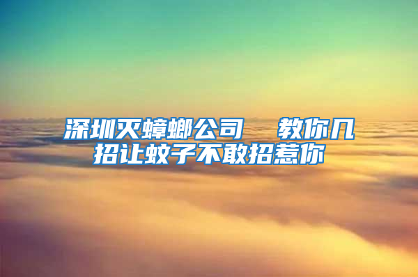 深圳灭蟑螂公司  教你几招让蚊子不敢招惹你