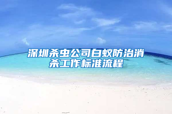 深圳杀虫公司白蚁防治消杀工作标准流程