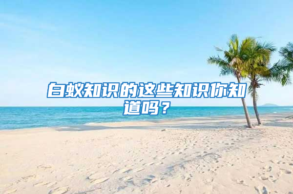 白蚁知识的这些知识你知道吗？