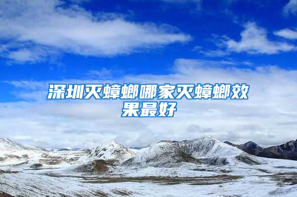 深圳灭蟑螂哪家灭蟑螂效果最好