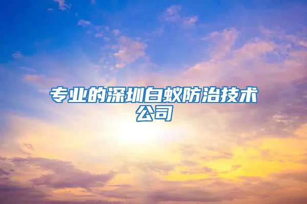 专业的深圳白蚁防治技术公司