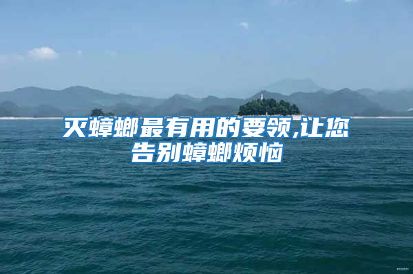 灭蟑螂最有用的要领,让您告别蟑螂烦恼