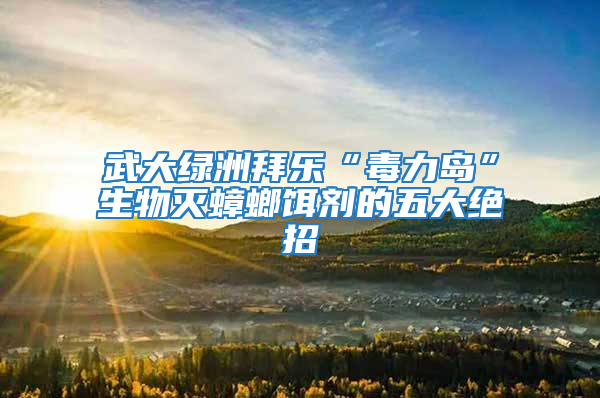 武大绿洲拜乐“毒力岛”生物灭蟑螂饵剂的五大绝招